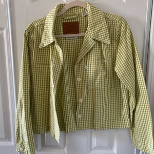 Levi's Green Gingham Button-Up Jacket